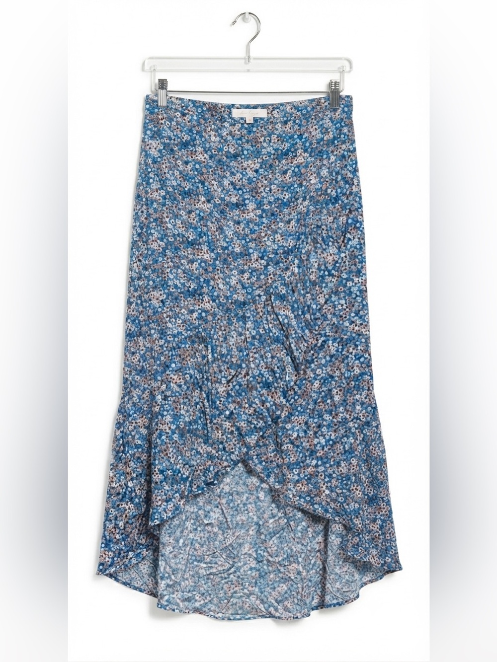 Sonoma Blue Floral High-Low Midi Skirt